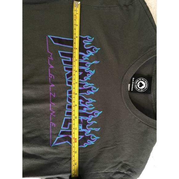 Women's Thrasher Flame Logo Grey T-Shirt Size Small - Picture 4 of 4